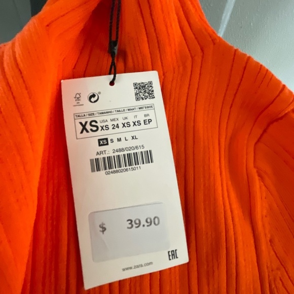 Zara Vibrant Orange Women's Bodysuit - Picture 2 of 3
